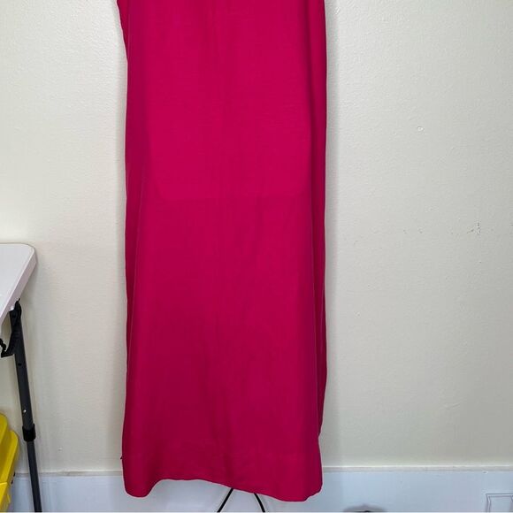 Avenue Pink Linen Rayon Maxi Shift Dress Square Neck Sleeveless Women Size 18 - Picture 10 of 10